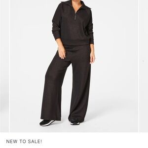 SPANX Black Wide Leg Jumpsuit with Sleek Silhouette